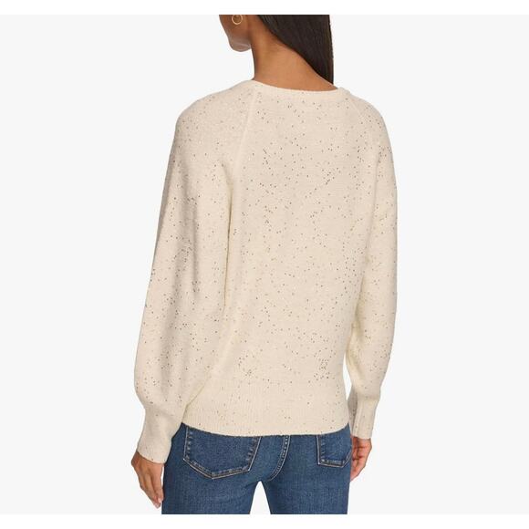 Karl Lagelfeld Paris Sparkle V-Neck Sweater - Picture 2 of 12